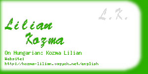 lilian kozma business card